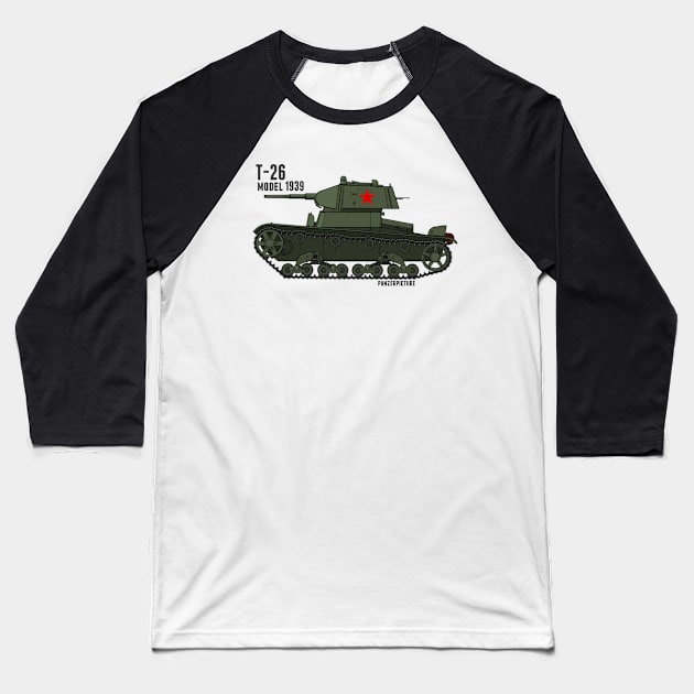 T-26 Model 1939 Baseball T-Shirt by Panzerpicture
